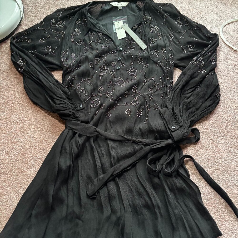 Anthropologie Ranna Gill Beaded Boho Dress – Size XS